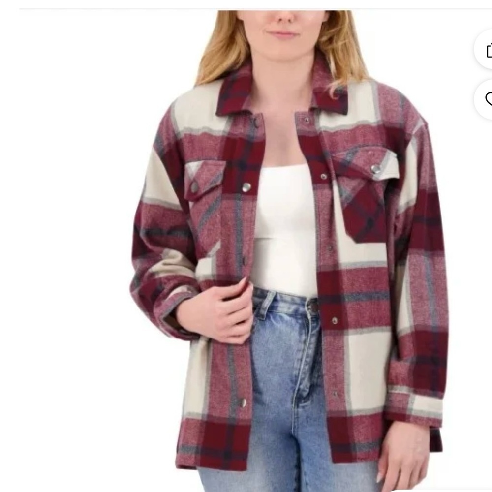 NWT HFX Ladies Shacket XXL Snap Closure